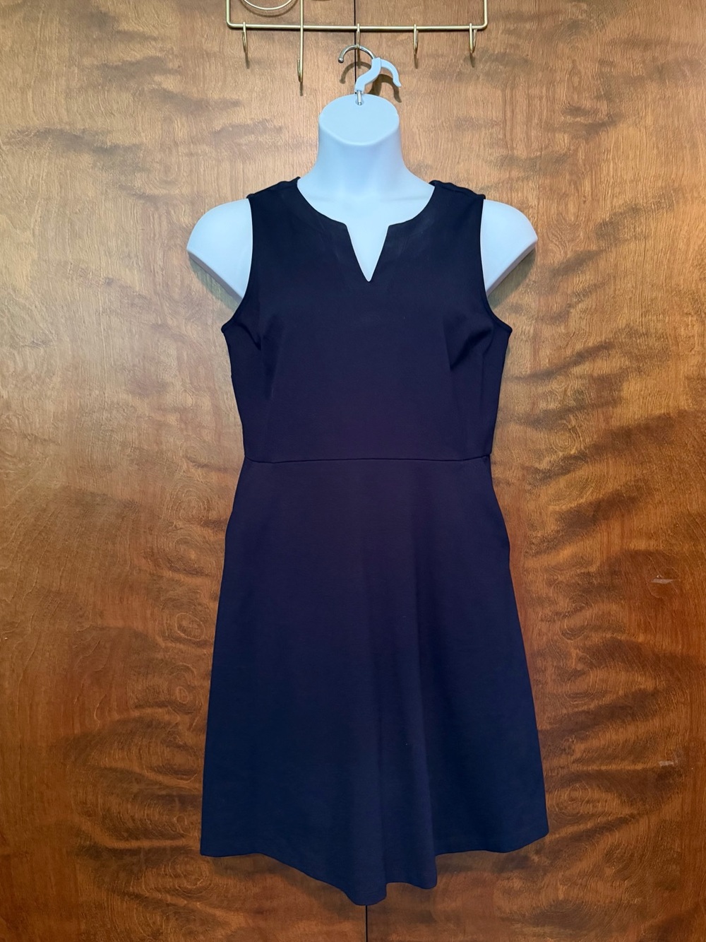 Croft & Barrow Sleeveless A-Line Ponte Dress Women M Navy Blue Career Rayon EUC